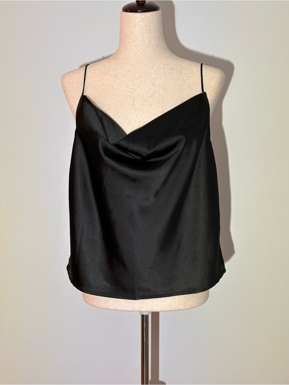 Kimchi Blue Black Satin Cowl Camisole